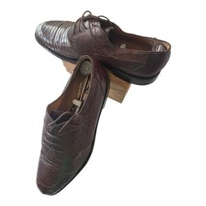 Neiman Marcus Genuine Lizard Men’s Brown Oxford Shoes - Men’s Size 12